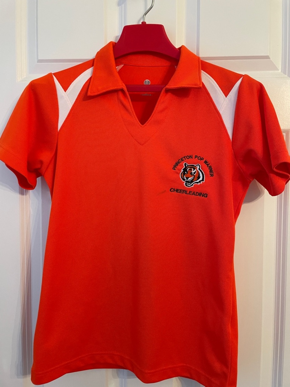 Princeton Pop Warner cheer coach’s polo shirt Orange size S